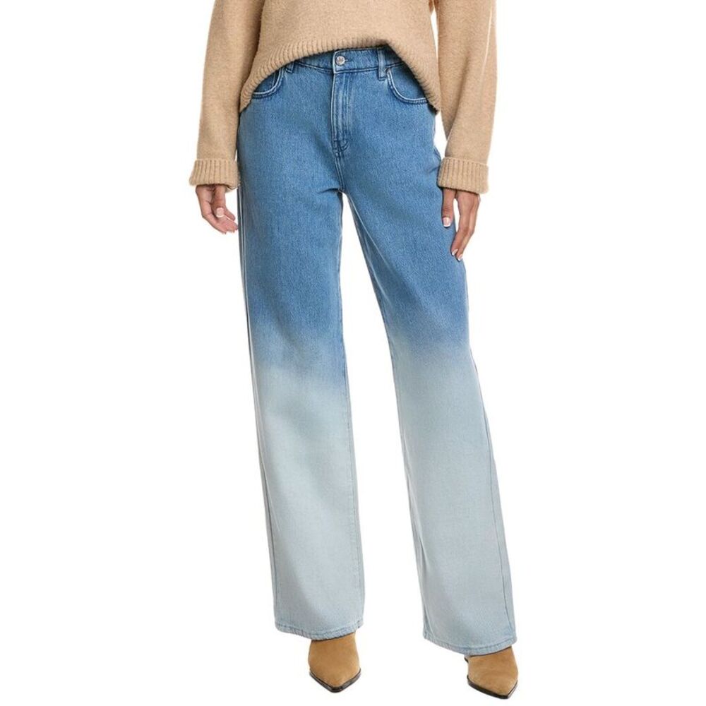 Derek Lam 10 Crosby Womens  Faye Ombre Denim High Rise Wide Leg Jean